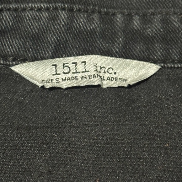 Acid Washed Charcoal Distressed Denim Grunge Jacket - Picture 5 of 8